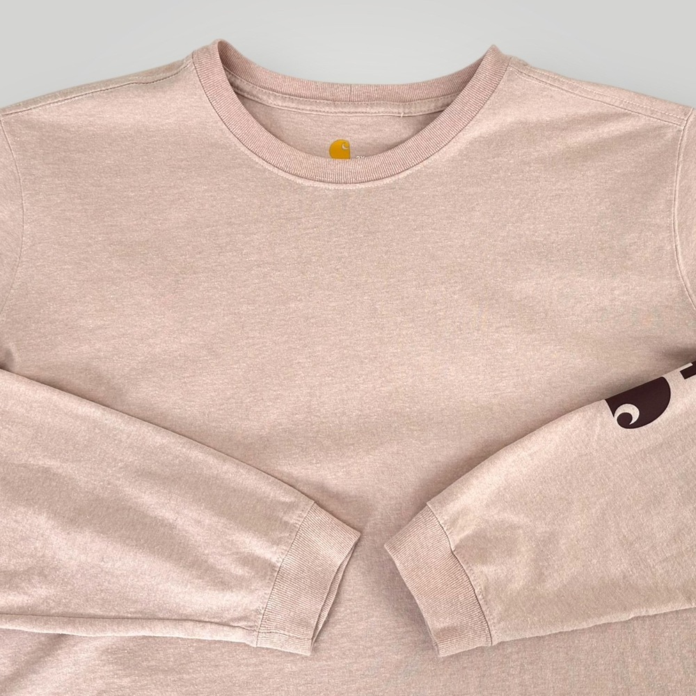 Carhartt Dearborn Shirt Women 3X Pink Long Sleeve Original Fit Logo Tee Workwear